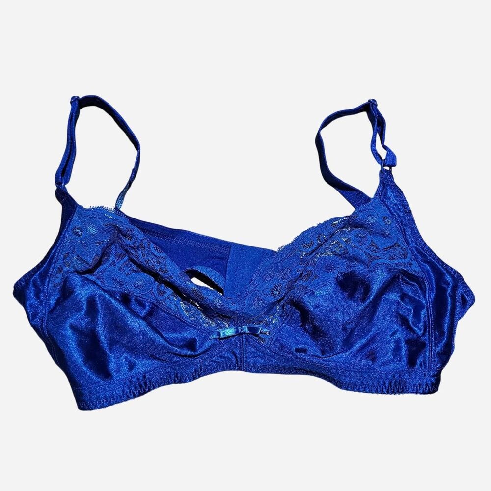 80s 90s vintage blue lace bra 38d